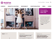 Tablet Screenshot of corporate.evonik.com